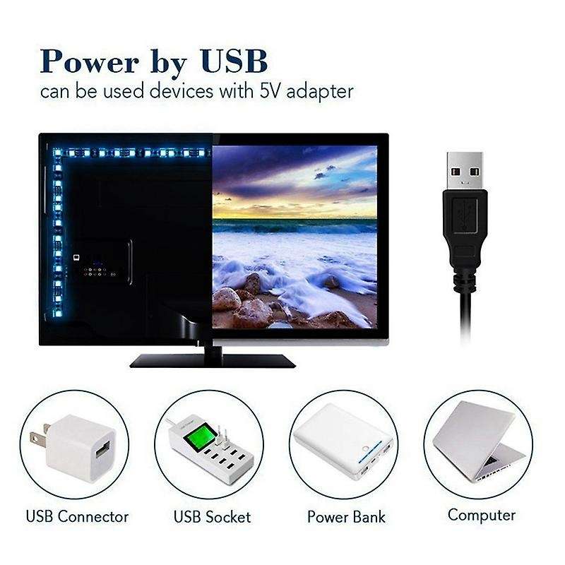 16.4FT USB Led Light Strips with Bluetooth Remote APP Control Color Changing RGB Sync Music for Bedr
