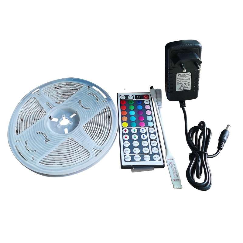 16.4Ft/5M Led Strip Lights 300Leds 3528 Smd Rgb Color Changing Lights IR 44Keys Remote Non-Waterproo