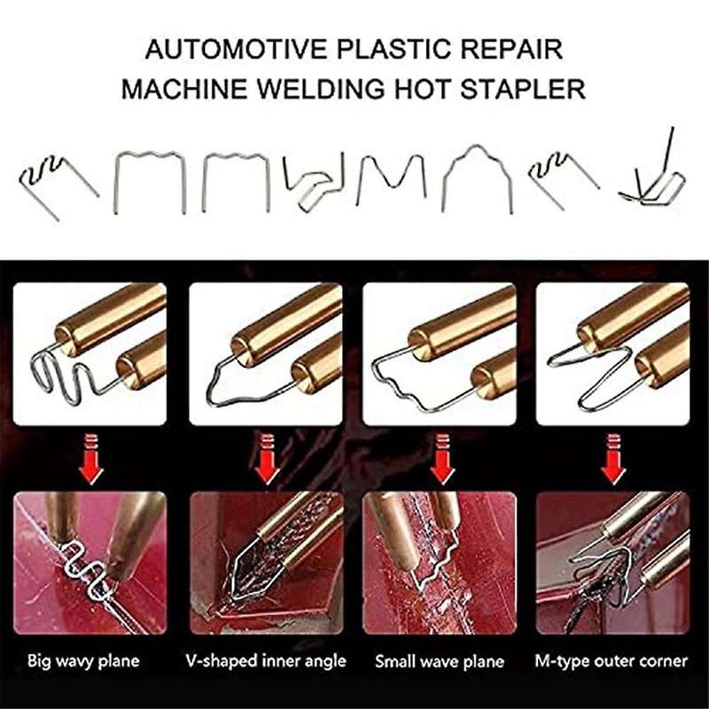 1600pcs Hot Stapler Wave Repair Stapler Bumper Car Tools Bodywork Repairs 0.6mm & 0.8mm Standard Pre