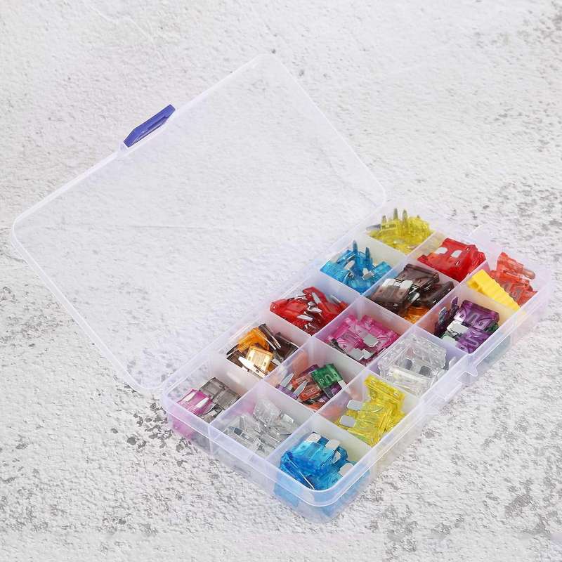 160-piece Car Fuse Set, 96 Mini Blade Fuses + 64 Standard Fuses + 1 Fuse Puller for Cars/motorhome/