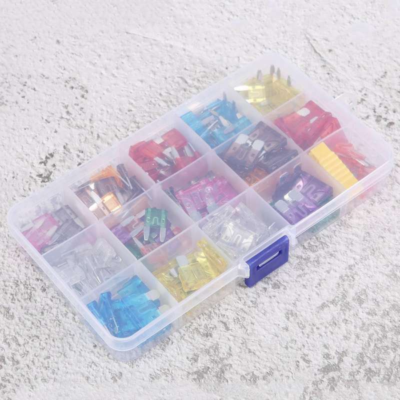 160-piece Car Fuse Set, 96 Mini Blade Fuses + 64 Standard Fuses + 1 Fuse Puller for Cars/motorhome/