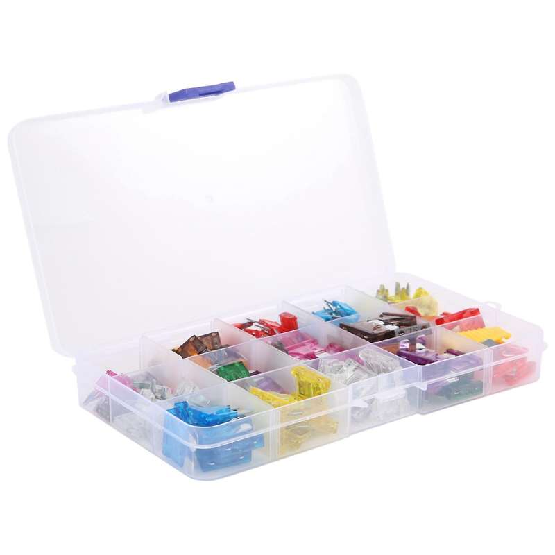 160-piece Car Fuse Set, 96 Mini Blade Fuses + 64 Standard Fuses + 1 Fuse Puller for Cars/motorhome/