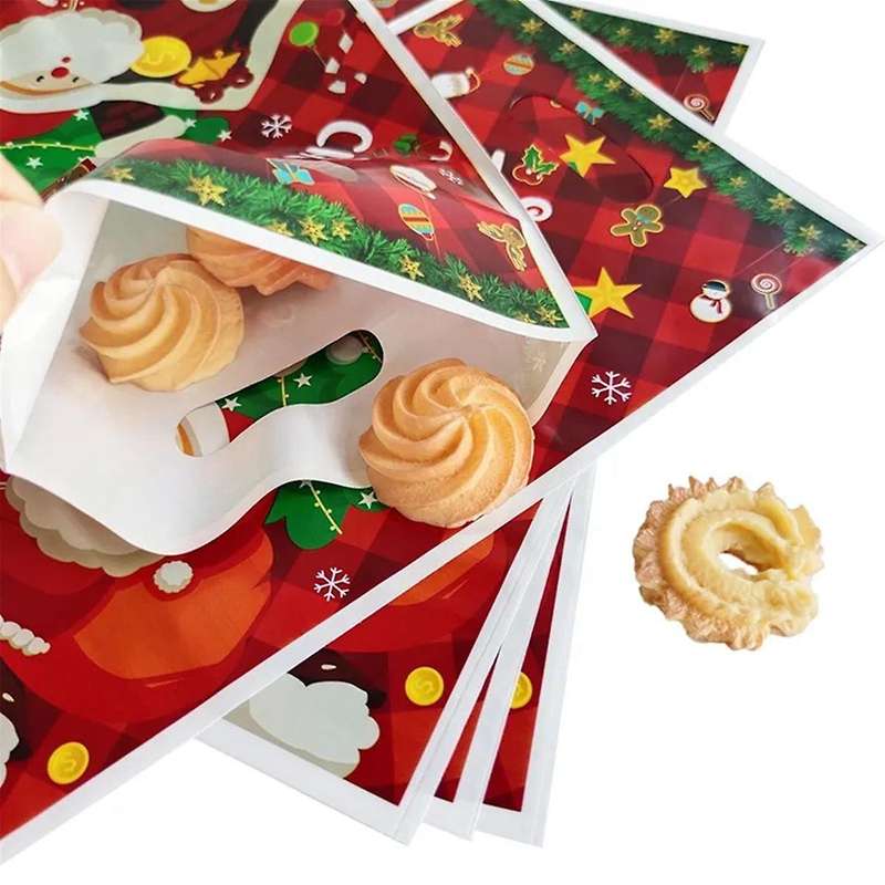 160pcs Christmas Candy Cookie Bag Xmas Santa Gift Bag Christmas Party Decoration for Home New Year P