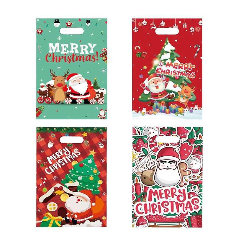 160pcs Christmas Candy Cookie Bag Xmas Santa Gift Bag Christmas Party Decoration for Home New Year P