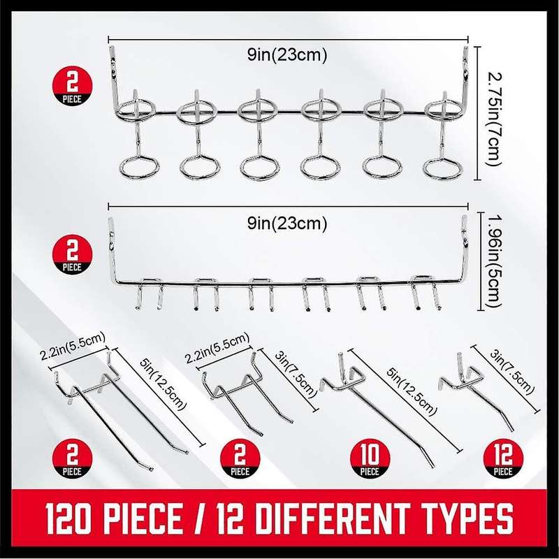 165 Piece Hooks, Accessories, Hooks Assortment for Organizing Various Tools