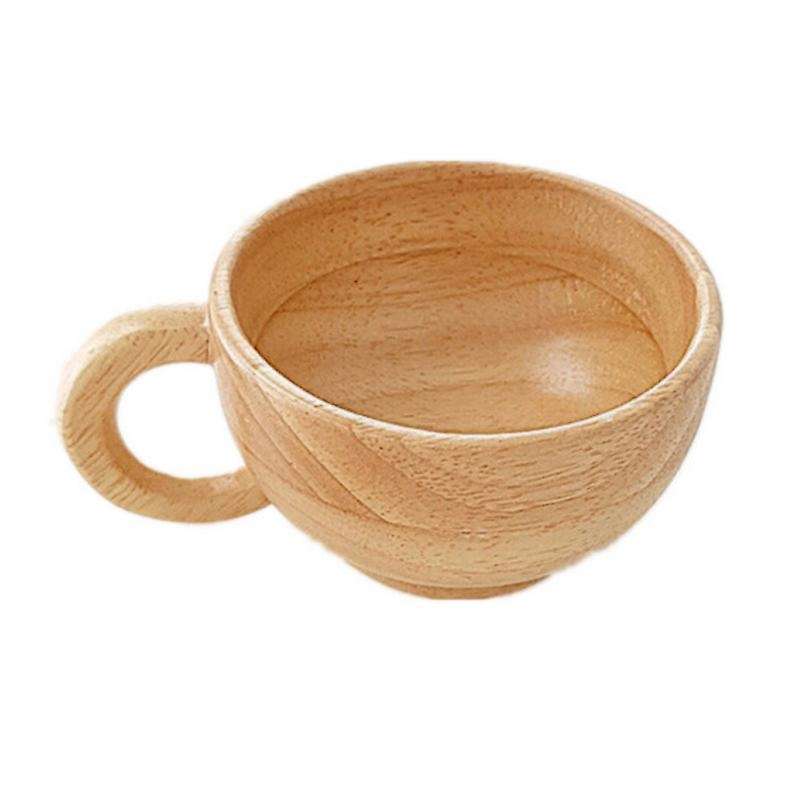 165Ml Natural Wood Cup Reusable Environmental Protection Coffee Milk Wine Glass with Handle Insulat
