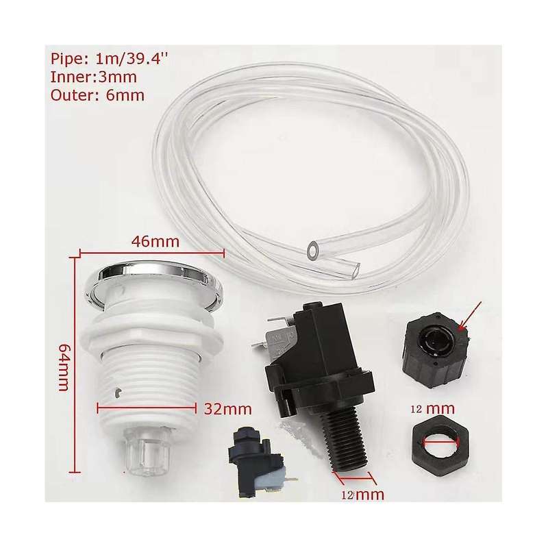 16a Bath Tub Spa Waste Garbage Disposal Self-lock Air Switch Push Button