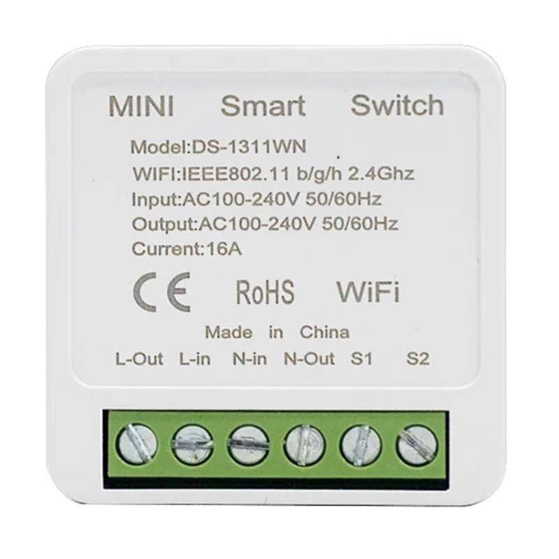 16A Mini Wifi DIY Light Switches Module 2-Way Control Work for Tuya Smart Life Alexa Home