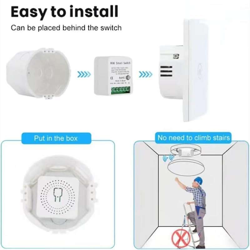 16A Mini Wifi DIY Light Switches Module 2-Way Control Work for Tuya Smart Life Alexa Home
