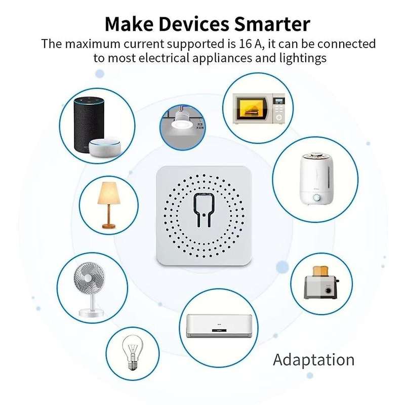 16A Mini Wifi DIY Light Switches Module 2-Way Control Work for Tuya Smart Life Alexa Home