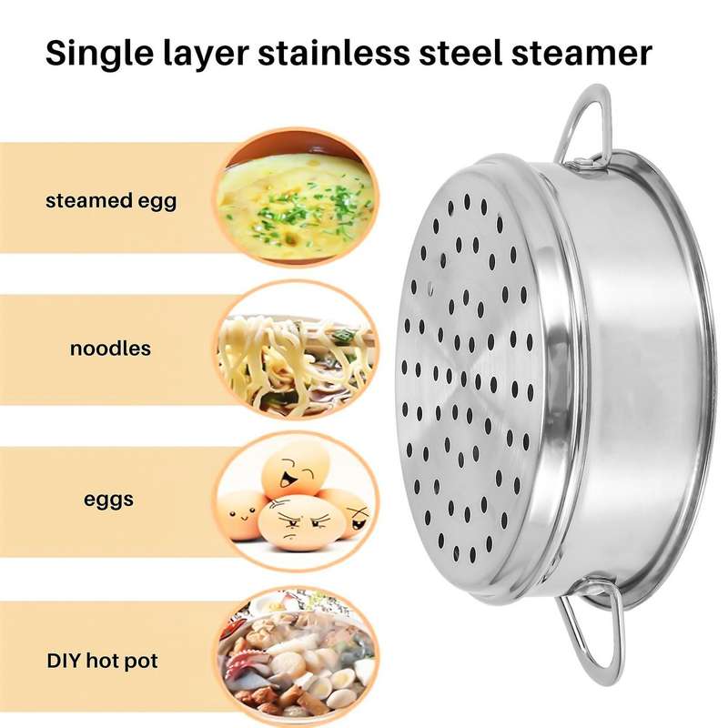 16cm Thickening Food Steam Rack Stainless Steel Steamer with Double Ear for Soup Pot Milk Pot Kitche