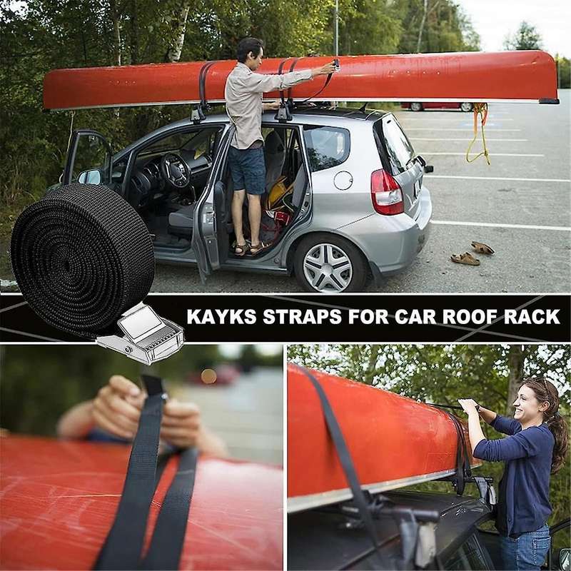 16ft, Adjustable Kayak Tie Cam Buckle, 00lbs, for Luggage Kayak with Car Roof Rack