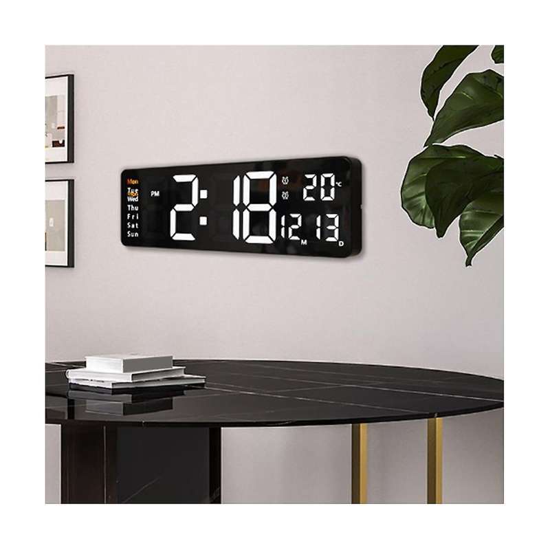 16inch LED Digital Wall Clock- Alarm Clock/Temp/Date/Week/Timer Remote Adjustable /Gym/Office-Green