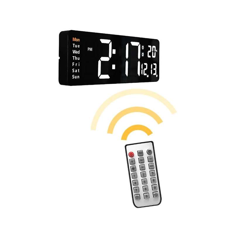 16inch LED Digital Wall Clock- Alarm Clock/Temp/Date/Week/Timer Remote Adjustable /Gym/Office-Green