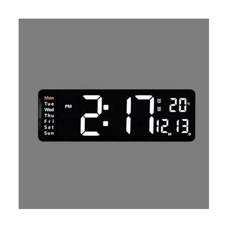 16inch LED Digital Wall Clock- Alarm Clock/Temp/Date/Week/Timer Remote Adjustable /Gym/Office-Green