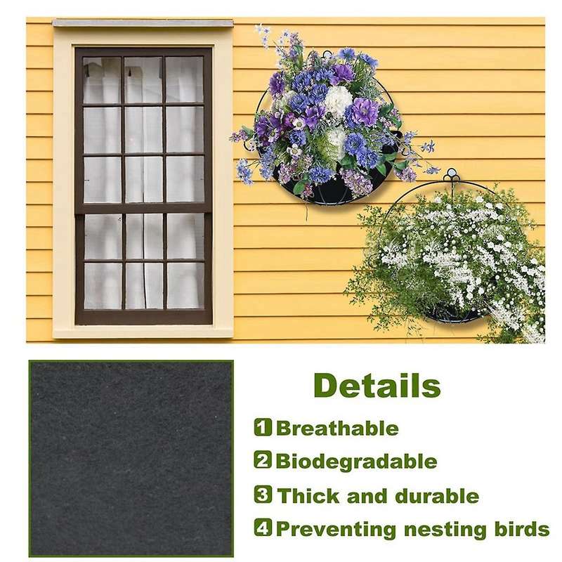 16Inch Half Round Planter Liner,Hanging Basket Liners,Planter Basket Liners Insert for Garden Acces