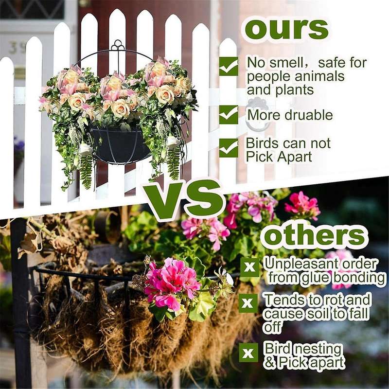 16Inch Half Round Planter Liner,Hanging Basket Liners,Planter Basket Liners Insert for Garden Acces