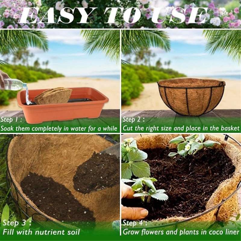 16Inch Hanging Basket Liner,Round Planter Liner for Hanging Basket,Coconut Fiber Liners for Hanging