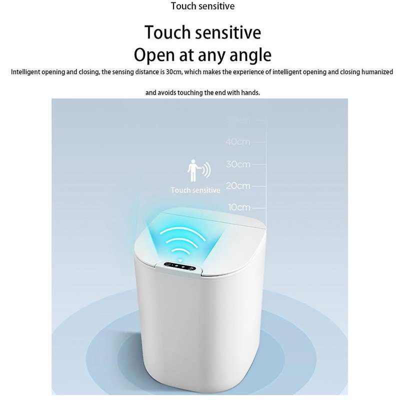 16l Smart Trash Can Automatic Induction Electric Rubbish Sensor Waste Bin for Kitchen Bathroom Rech