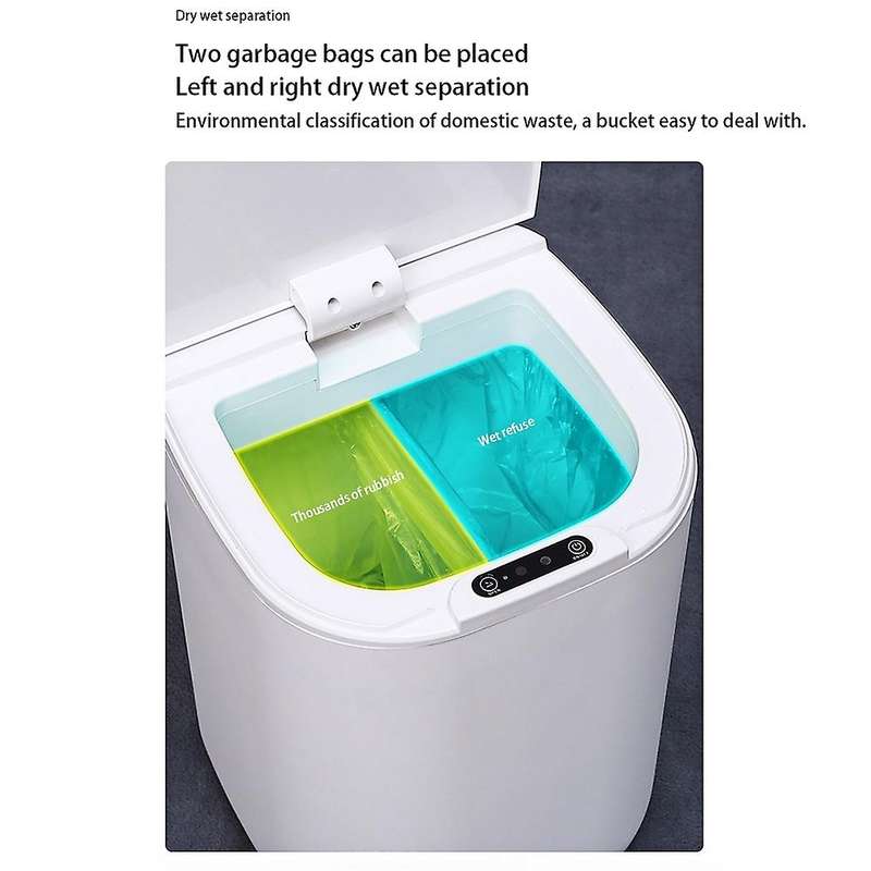 16l Smart Trash Can Automatic Induction Electric Rubbish Sensor Waste Bin for Kitchen Bathroom Rech