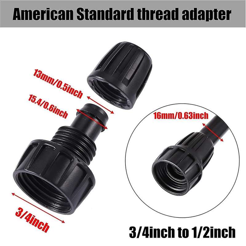 16mm PE Irrigation Pipe Fittings Kit 16-Piece Set for 4mm Soft Hose Tee Valve Reducing Tee 6-Way End