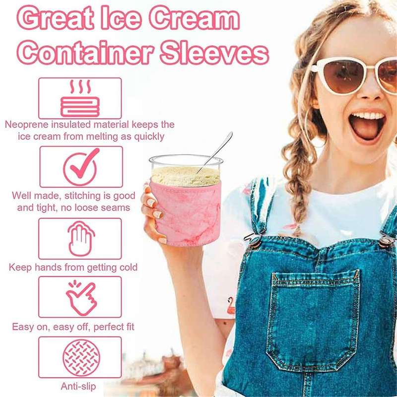 16oz Neoprene Insulated Ice Cream Pints Accessories for NC301 NC300 NC299AMZ Series Ice Cream Maker