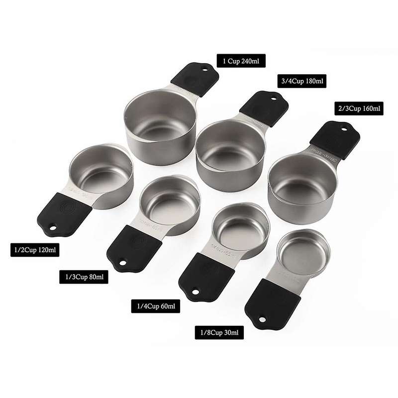 16Pc Magnetic Stainless Steel Measuring Cups & Spoons Set, 7 Heavy Duty Cups,8 Double Sided Spoons w