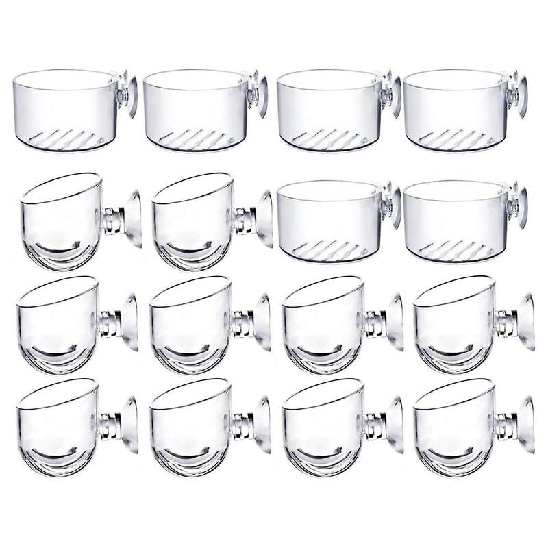 16pcs Aquatic Plant Cups, Transparent Acrylic Aquatic Plant Pot with Suction, Aquarium Decoration 2