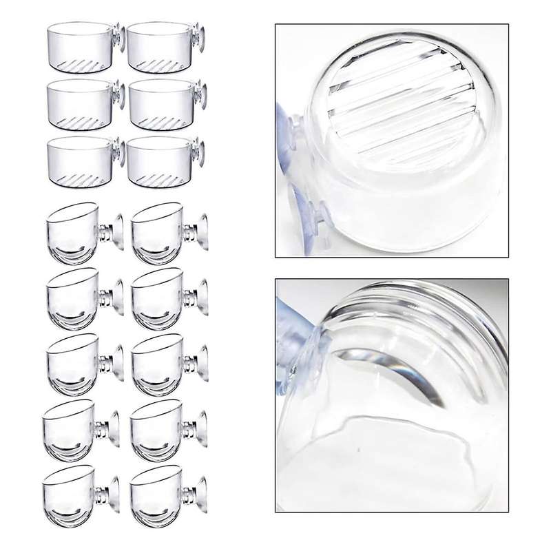 16pcs Aquatic Plant Cups, Transparent Acrylic Aquatic Plant Pot with Suction, Aquarium Decoration 2