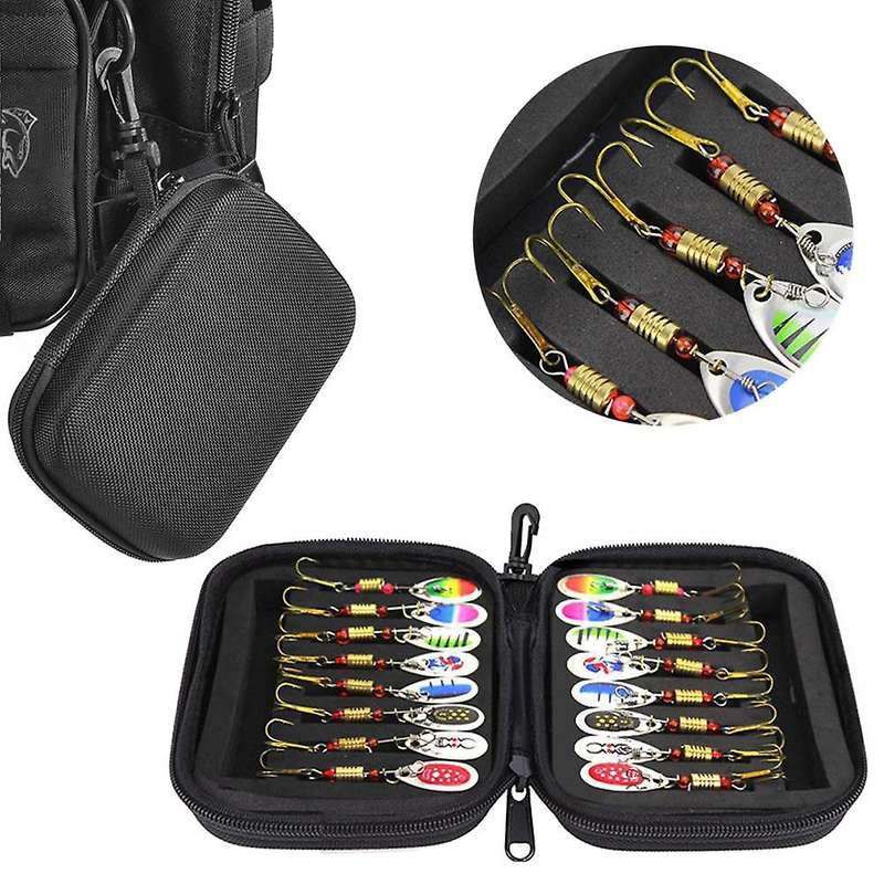 16Pcs Baits Spoon Set with Tackle Bag Trout Bass Salmon Pike Walleye Fishing Tackle Accessories