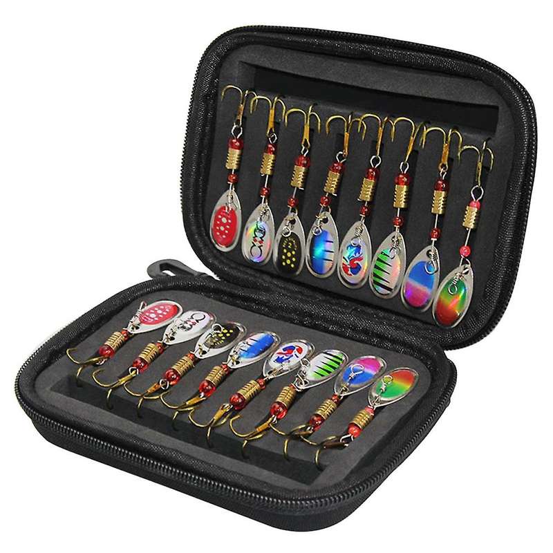 16Pcs Baits Spoon Set with Tackle Bag Trout Bass Salmon Pike Walleye Fishing Tackle Accessories