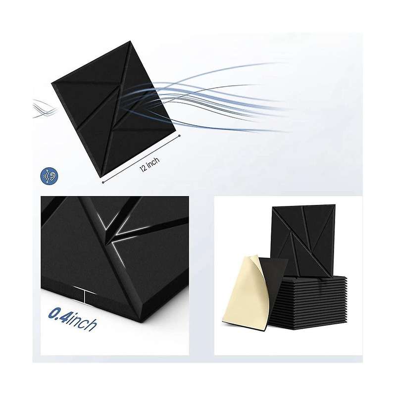 16pcs Acoustic Panel with Self-adhesive,12x12x0.4in Sound Proof Panel,sound Panel High Density Stud