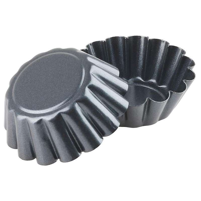 16Pcs Egg Tart Molds Set of 16 Carbon Steel Mini Tart Pan Cookie Mold Baking Tool