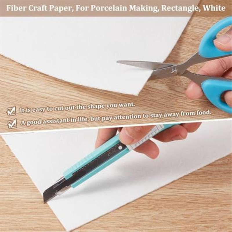 16Pcs Ceramic Fiber PapersMicrowave Ceramic Paper Insulation Gasket Paper Fireproof Microwave Kiln P