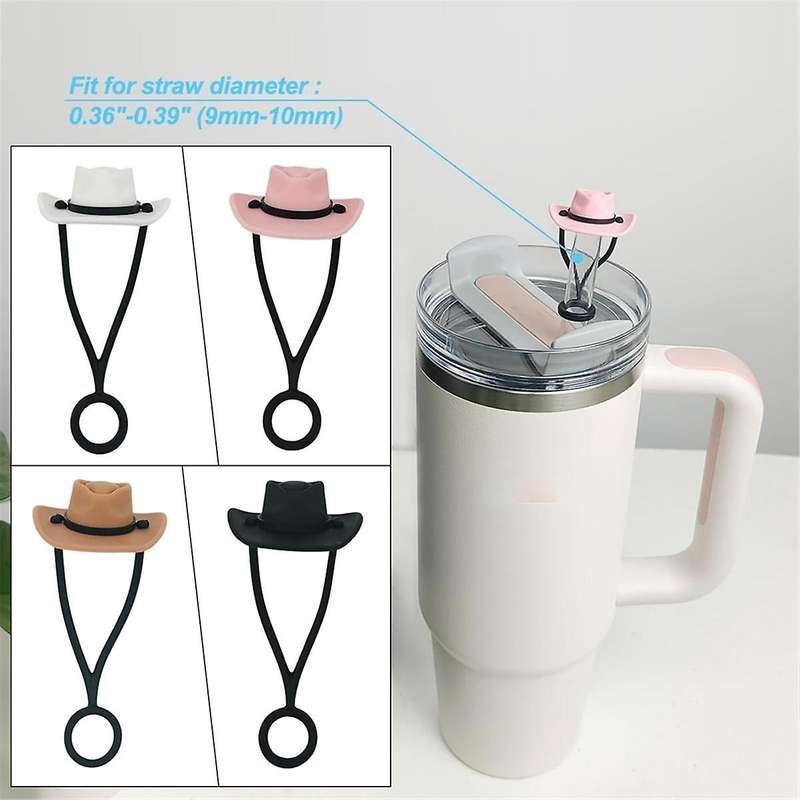 16PCS Silicone Hat Straw Covers Cap for 30/40 Oz Cute Funny Tumbler Straw Topper Accessories