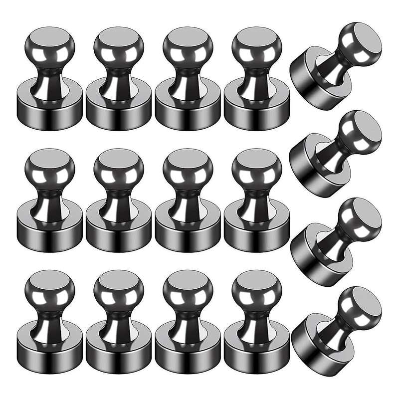 16pcs Strong ,black Refrigerator Magnets, Push Pin Magnets,strong Whiteboard Magnets for Locker, Ma