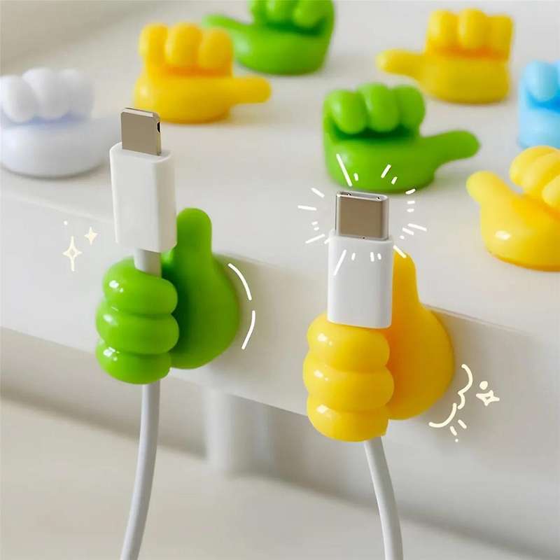 16pcs Silicone Thumb Wall Hook Self Adhesive Multifunctional Thumb Wall Hook for Storing Data Cable