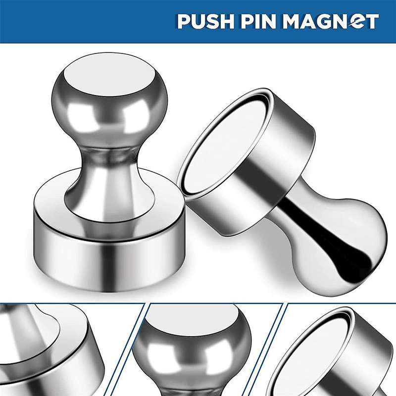 16pcs Strong ,silver Refrigerator Magnets, Push Pin Magnets,strong Whiteboard Magnets for Locker, M