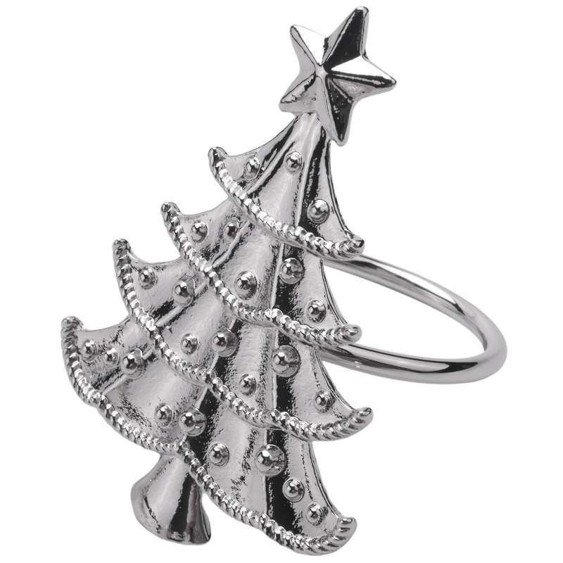 16Pcs Silver Christmas Napkin Rings Snowflake Napkin Rings Decor Christmas Deer Napkin Holders Leave