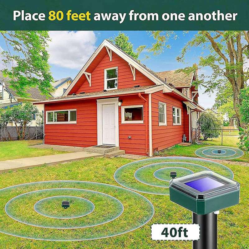 16pieces Solar Mole Repellent,ultrasonic Repeller Outdoor Waterproof Vole Deterrent Spike for Garde