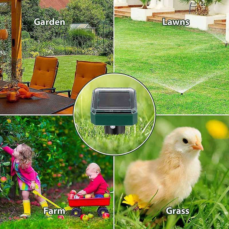 16pieces Solar Mole Repellent,ultrasonic Repeller Outdoor Waterproof Vole Deterrent Spike for Garde