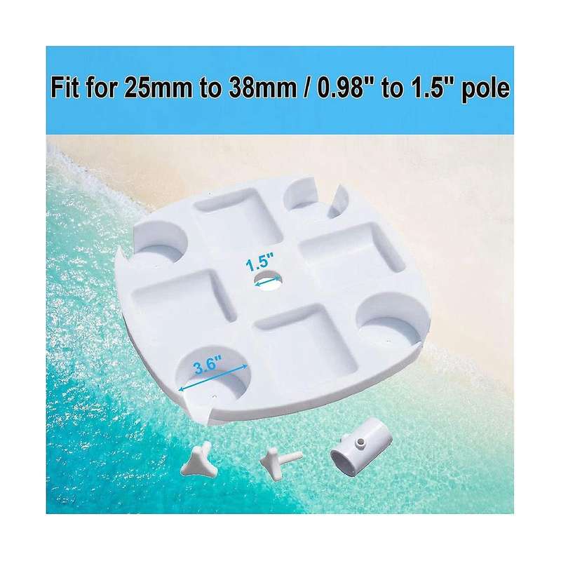 17 Inch Beach Umbrella Table Tray with Cup Holders & Snacks Compartments for Beach, Garden & Swimmi
