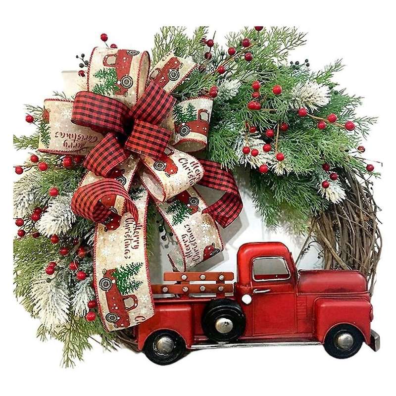 17.7 Inch Christmas Wreath Decor Garland Artificial Flower Wreath Perfect for Christmas and New Year