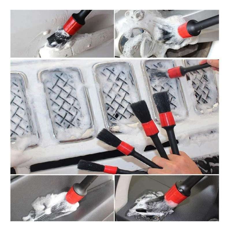 17 Pcs Car Detailing Brush Set Car Cleaning Brushes Sponges Towels for Car Air Vents Rim Cleaning Di