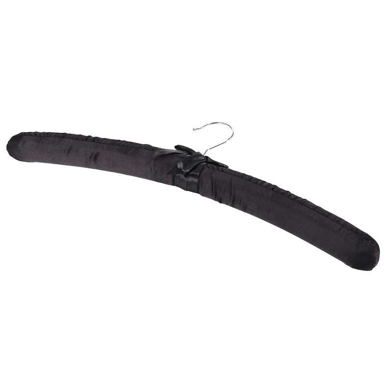 17 Inch Satin Padded Hangers,Silk Hangers for Wedding Dress Clothes,Coats,Suits,Blouse (Black,5 Pac