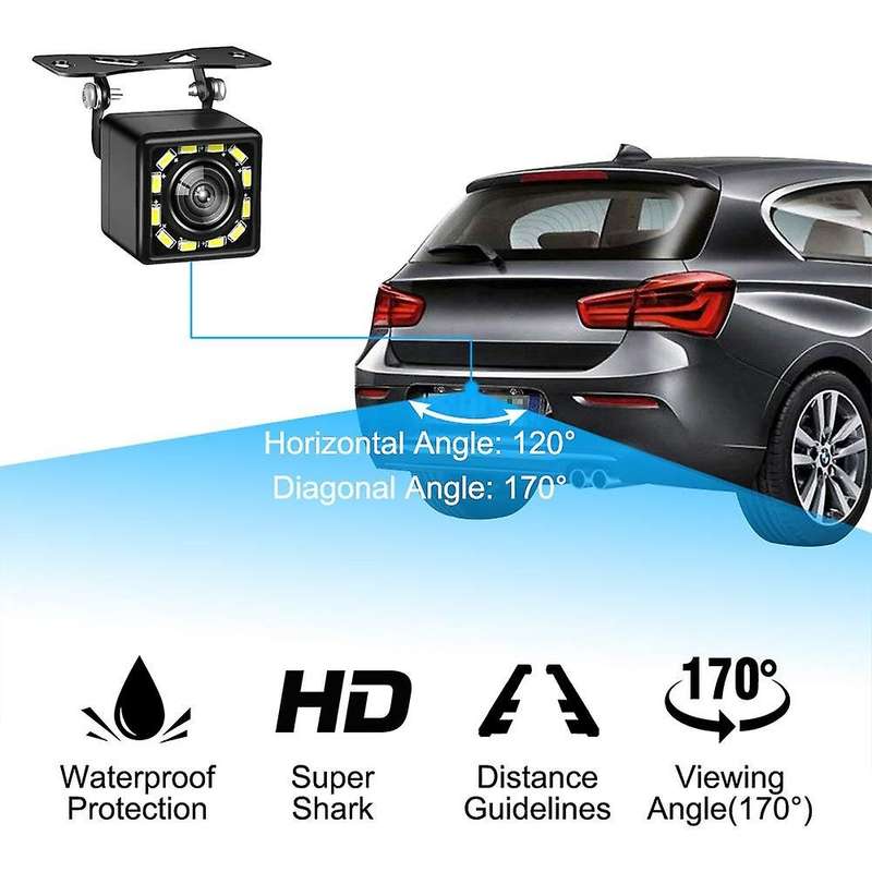 170 degree HD CMOS Car Rear View Reverse Backup Camera 12 LED Waterproof Night Vision Universal Back