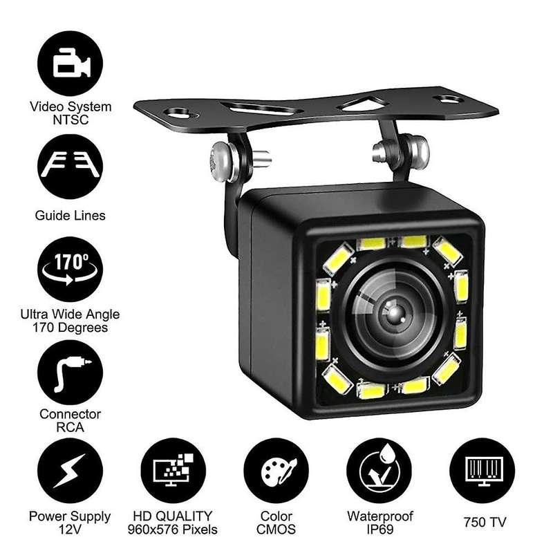 170 degree HD CMOS Car Rear View Reverse Backup Camera 12 LED Waterproof Night Vision Universal Back