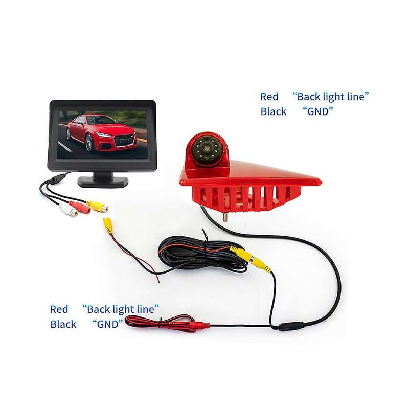 170 degree Backup RearView Camera Brake Light & 4.3Inch Monitor for Master NV400 Opel Movano 2010-20
