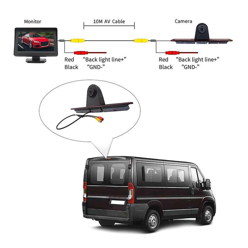 170 Backup RearView Camera Brake Light & 4.3Inch Monitor for - Sprinter 2007-2015