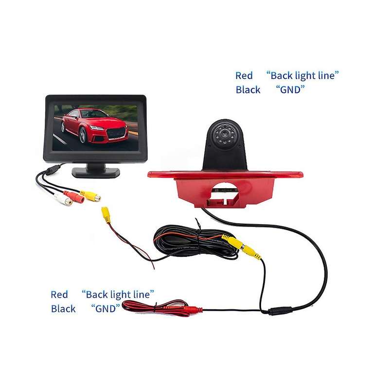 170 degree Rear View Camera Brake Light & 4.3Inch Monitor for Proace Expert Jumpy 2016-2019